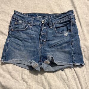 American Eagle Outfitters Distressed Blue Jean Shorts